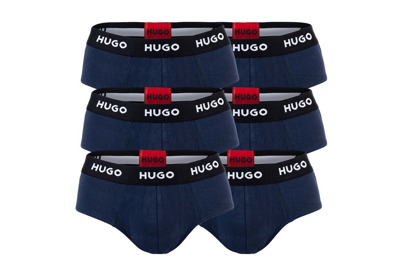 HUGO Slip Herren Slips, 6er Pack - Hip Briefs, Logo, Cotton von HUGO