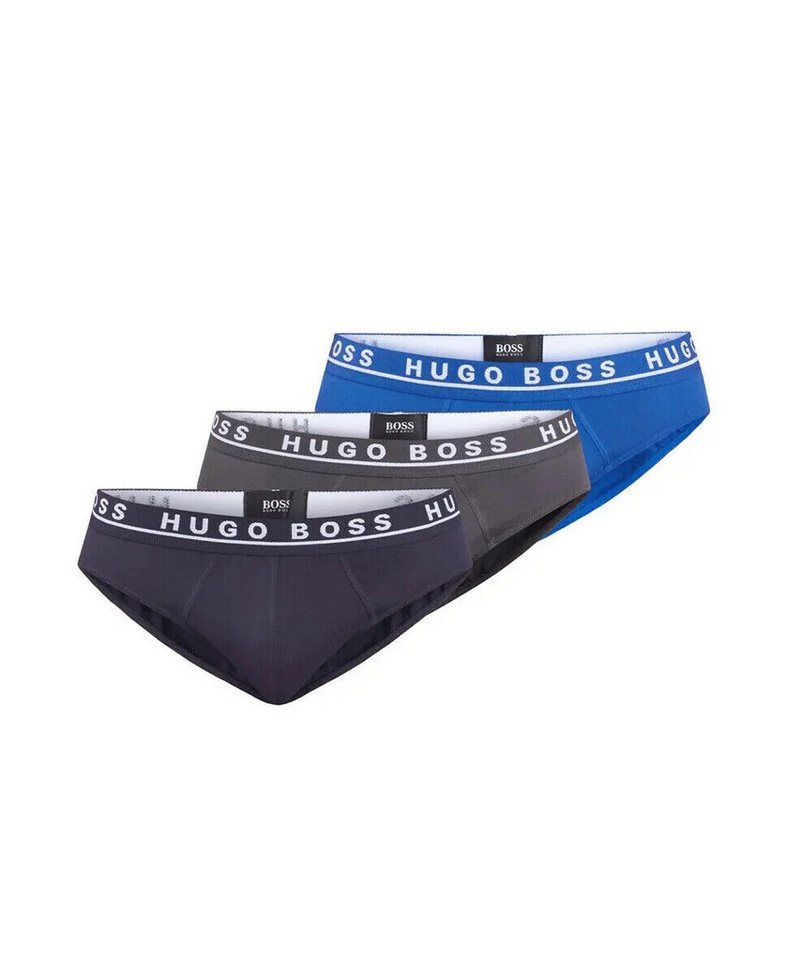 HUGO Slip Hugo Boss Slips, Hugo Boss Brief 3P Cotton Stretch Herren Mini/Brief Logo Schriftzug von HUGO