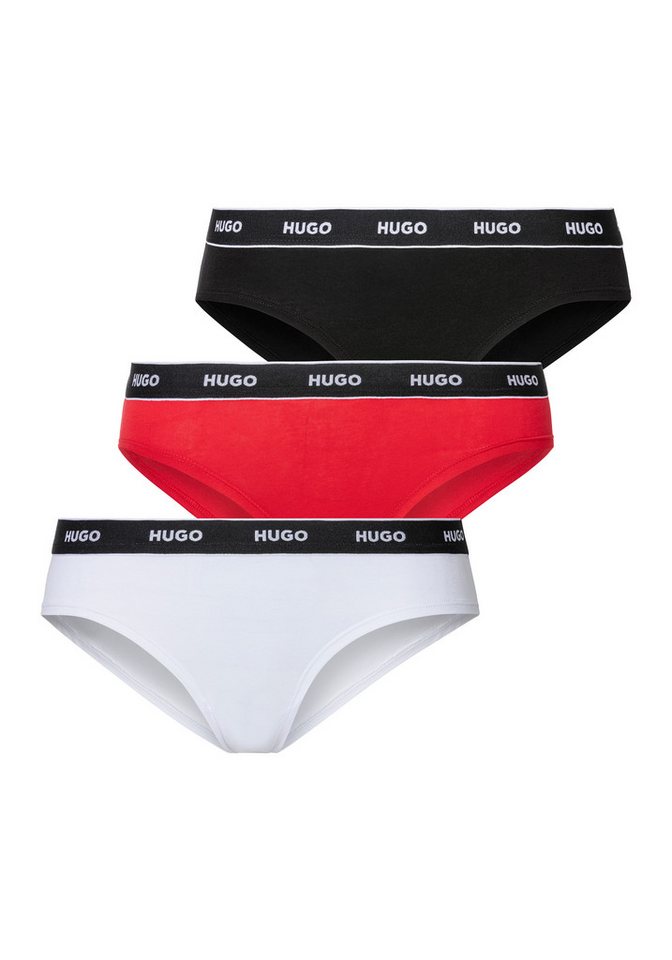 HUGO Slip TRIPLET BRIEF STRIPE (Packung, 3-St., 3er-Pack) mit kontrastfarbenem Logobund von HUGO