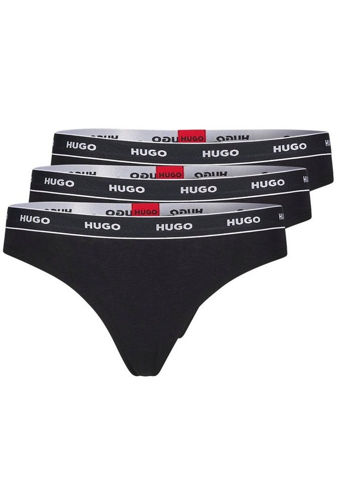 HUGO String TRIPLET THONG STRIPE (3-St) mit HUGO Logo-Elastikbund von HUGO