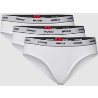 HUGO Slip mit Label-Print im 3er-Pack in Weiss, Größe M von HUGO