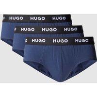 HUGO Slip mit Label-Schriftzug im 3er-Pack in Dunkelblau, Größe M von HUGO