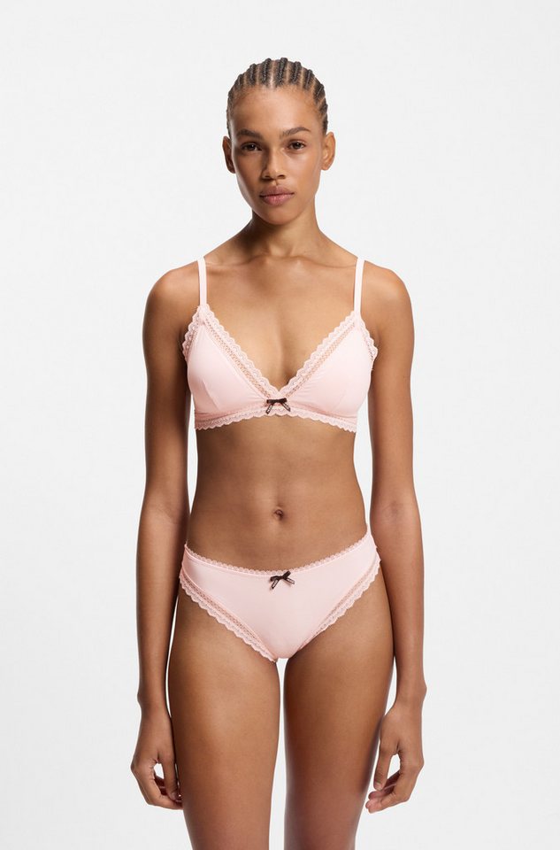 HUGO Slip mit Spitzenbesatz, mittlere Bundhöhe, Microfaserqualität von HUGO