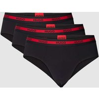 HUGO Slip mit elastischem Logo-Bund im 3er-Pack in Black, Größe L von HUGO