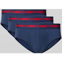 HUGO Slip mit elastischem Logo-Bund im 3er-Pack in Marine, Größe M von HUGO