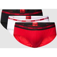 HUGO Slip mit elastischem Logo-Bund im 3er-Pack in Rot, Größe M von HUGO