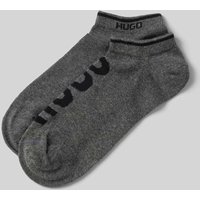 HUGO Sneakersocken mit Label-Print im 2er-Pack in Mittelgrau Melange, Größe 39-42 HUGO Sneakersocken mit Label-Print im 2er-Pack in Mittelgrau Melange, Größe 39-42 von HUGO