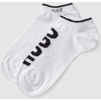 HUGO Sneakersocken mit Logo-Print im 2er-Pack in Weiss, Größe 35/38 von HUGO