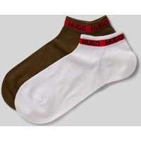 HUGO Sneakersocken mit Logo-Stitching Modell 'Tape' im 2er-Pack in Oliv, Größe 39-42 von HUGO