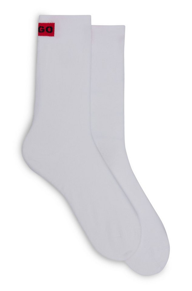 HUGO Businesssocken 2P RS LABEL CC W (Packung, 2-Paar, 2er) mit eingesticktem Markenlabel von HUGO