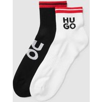 HUGO Socken mit Label-Detail im 2er-Pack Modell 'RIB LOGO' in Black, Größe 39-42 von HUGO