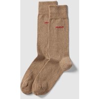 HUGO Socken mit Label-Detail im 2er-Pack in Mittelbraun, Größe 43-46 von HUGO