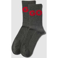HUGO Socken mit Label-Print im 2er-Pack Modell 'ICONCOL' in Mittelgrau, Größe 39-42 von HUGO