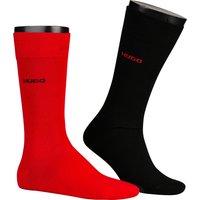 HUGO Herren Socken rot Baumwolle unifarben von HUGO