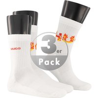 HUGO Herren Socken weiß Baumwolle unifarben von HUGO