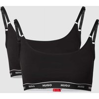 HUGO Soft-BH mit Logo-Bund im 2er-Pack in Black, Größe L von HUGO