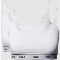 HUGO Soft-BH mit Logo-Bund im 2er-Pack in Weiss, Größe L von HUGO