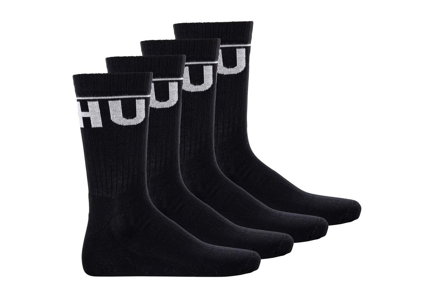 HUGO Sportsocken Herren Socken, 4er Pack - QS Rib Label Iconic von HUGO