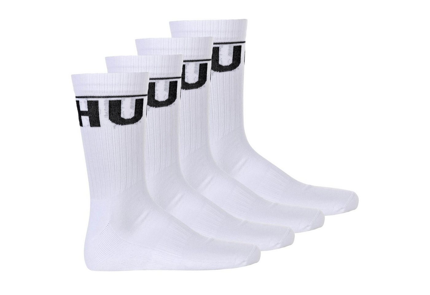 HUGO Sportsocken Herren Socken, 4er Pack - QS Rib Label Iconic von HUGO