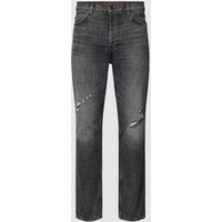 HUGO Straight Leg Jeans im Destroyed-Look Modell 'HUGO 634' in Anthrazit, Größe 32/32 von HUGO