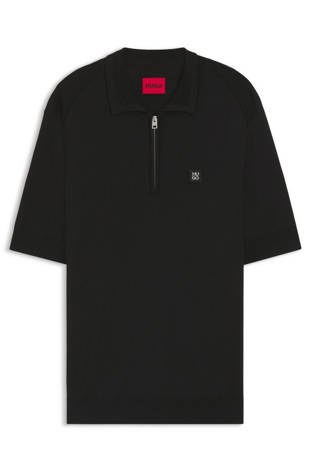 HUGO Strickpullover Regular-Fit Poloshirt Sayfong - Regular Fit von HUGO