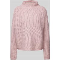 HUGO Strickpullover mit Stehkragen Modell 'Safineynny' in Altrosa, Größe M von HUGO