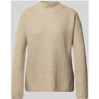 HUGO Strickpullover mit Stehkragen in Beige, Größe S von HUGO