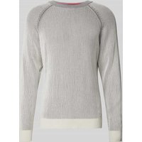 HUGO Strickpullover mit gerippten Abschlüssen Modell 'Squizzo' in Offwhite, Größe S von HUGO