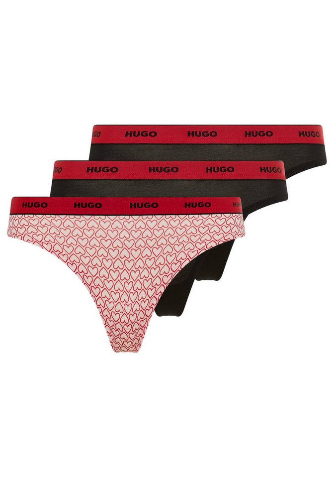 HUGO String TRIPLET THONG DESIGN (3-St) wiederholendes Logo am Bund von HUGO