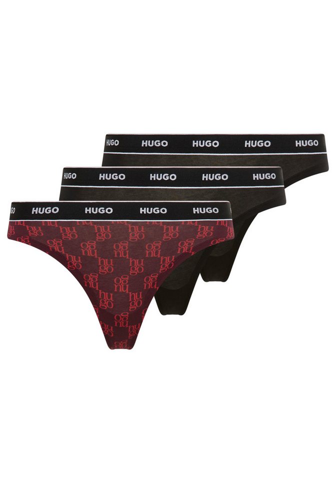 HUGO String TRIPLET THONG DESIGN (3-St) wiederholendes Logo am Bund von HUGO