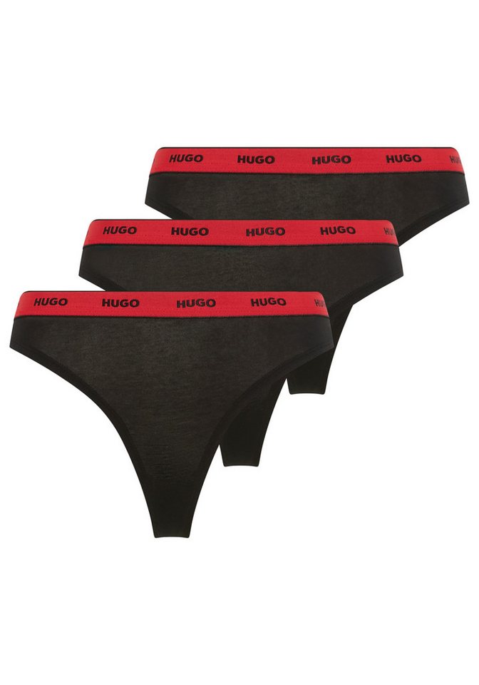 HUGO String TRIPLET THONG STRIPE (3-St) mit HUGO Logo-Elastikbund von HUGO