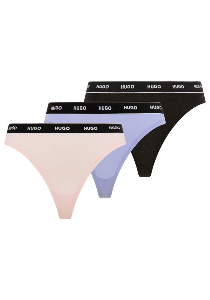HUGO String TRIPLET THONG STRIPE elastischer Bund mit Logo, enganliegend von HUGO