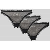 HUGO String mit Label Stitching im 3er-Pack Modell 'MESH' in Black, Größe M von HUGO