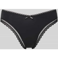 HUGO String mit Spitzenbesatz Modell 'UNIQUE' in Black, Größe M von HUGO