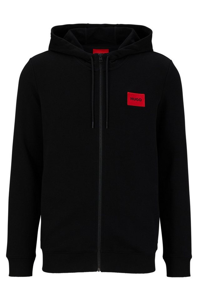 HUGO Sweatjacke Regular-Fit Hoodie aus French Terry mit Logo-Label von HUGO