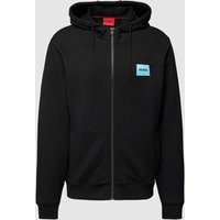 HUGO Sweatjacke mit Label-Patch Modell 'Daple' in Black, Größe M von HUGO