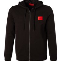 HUGO Herren Sweatjacke schwarz unifarben von HUGO