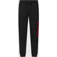 HUGO Sweatpants mit Label-Print Modell 'Dutschi' in Black, Größe L von HUGO