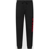HUGO Sweatpants mit Label-Print Modell 'Dutschi' in Black, Größe XL von HUGO