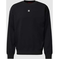 HUGO Sweatshirt mit Label-Patch in Black, Größe L von HUGO