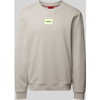 HUGO Sweatshirt mit Label-Patch in Hellgrau, Größe XXL von HUGO