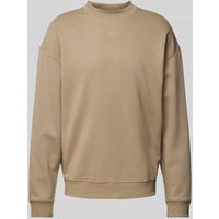 HUGO Sweatshirt mit Label-Print Modell 'Dapocrew' in Taupe, Größe XXL von HUGO