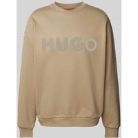 HUGO Sweatshirt mit Label-Print Modell 'Dinex' in Hellbraun, Größe XL von HUGO