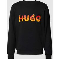 HUGO Sweatshirt mit Label-Print Modell 'Ditmo' in Black, Größe XL von HUGO