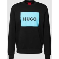 HUGO Sweatshirt mit Label-Print in Black, Größe L von HUGO