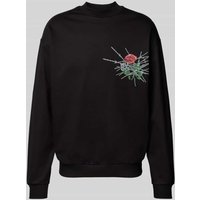 HUGO Sweatshirt mit gerippten Abschlüssen Modell 'Derumkek' in Black, Größe M von HUGO
