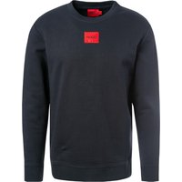 HUGO Herren Sweatshirt blau Baumwolle unifarben von HUGO