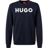 HUGO Herren Sweatshirt blau Baumwolle Logo und Motiv von HUGO