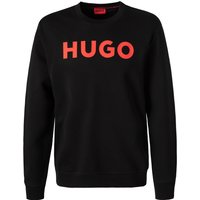 HUGO Herren Sweatshirt schwarz Baumwolle Logo und Motiv von HUGO