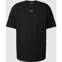 HUGO T-Shirt mit regulärem Schnitt und Label-Print in Black, Größe S von HUGO
